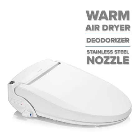 Brondell Swash Select DR802 Bidet Seat with Warm Air Dryer and Deodorizer, Round White DR802-RW